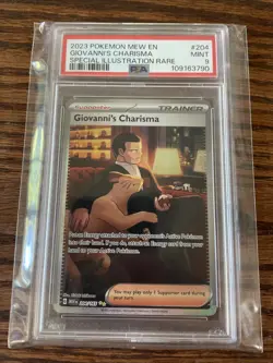 SV: 151 Giovanni’s Charisma SIR 204/165 2023 Pokemon Mee English PSA 9 - Image 1