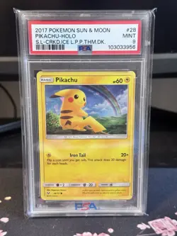 Pokemon Pikachu 28/73 Cracked Ice Holo Shining Legend PSA 9 MINT - Image 1