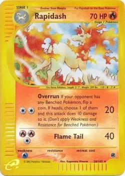 Pokemon TCG - Rapidash - 26/165 - Rare - Reverse Holo - Expedition [Near Mint] - Image 1