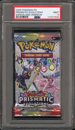 2025 Pokemon Prismatic Evolutions Espeon Umbreon Booster Pack SV PSA 9 MINT! - Image 1