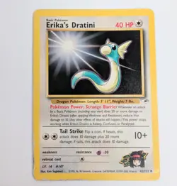 Pokemon TCG Erika's Dratini Gym Heroes 42/132 WOTC vintage 1999 2000 HP damage - Image 1