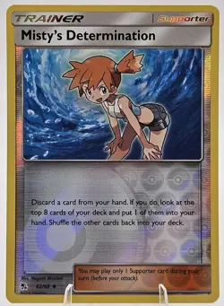 🌈 Misty's Determination Hidden Fates 2019 62/68 Reverse Holo MINT Pokemon TCG - Image 1