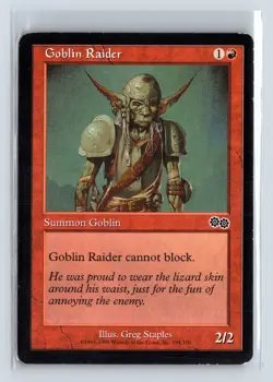 GOBLIN RAIDER - MTG Magic the Gathering Card - Urza's Saga - Common - Image 1
