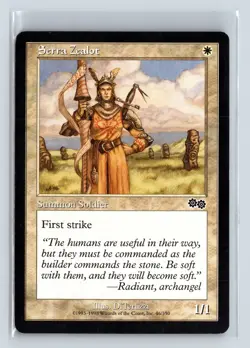 SERRA ZEALOT - MTG Magic the Gathering Card - Urza's Saga - Common - Image 1