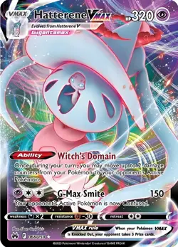 Hatterene VMAX HP320 Metal Pokemon Card-Collectible Gift Display - Image 1