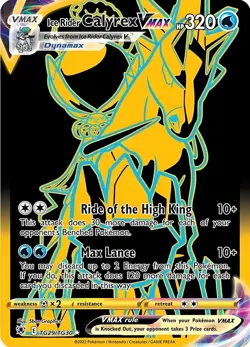 lee Rider Calyrex VMAX HP320 Metal Pokemon Card-Collectible Gift Display - Image 1