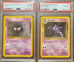 PSA 8 GASTLY 50 HAUNTER 29 BASE SET UNLIMITED POKEMON NM MINT - Image 1