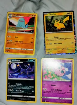 4 RARE mcdonalds pokemon cards. Umbreon, Pikachu, Jigglypuff, Quagmire. - Image 1