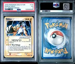 Raikou Gold Star Holo 114/115 2005 Pokemon EX Unseen Forces PSA 3 - Image 3