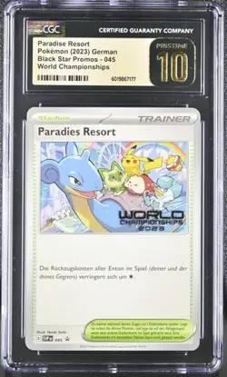 LOW POP! PRISTINE CGC 10 PARADISE RESORT GERMAN 045 WORLD CHAMPIONSHIPS POKEMON - Image 1