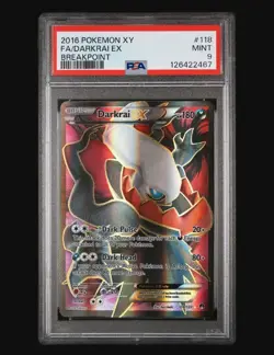 2016 POKEMON XY BREAKPOINT #118 FULL ART/DARKRAI EX PSA 9 - Image 3