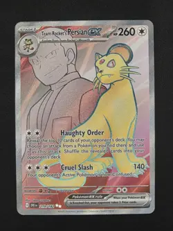 Team Rocket's Persian ex - 219/182 Ultra Rare Pokemon TCG Destined Rivals NM - Image 1