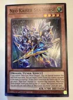 Yugioh Neo Kaiser Sea Horse SDWD-EN004 Super Rare 1st Ed Near Mint - Image 1