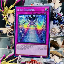 Yugioh Iron Thunder MP25-EN058 Prismatic Secret Rare 1st Ed Near Mint - Image 1