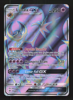 Pokemon Card Lunala GX 141/149 Holo Full Art Ultra Rare, Sun & Moon HP - Image 1
