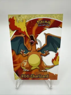 Charizard CLEAR Pokemon Card Topps BLUE Label TV Animation #06 LP PC3 Vintage - Image 1
