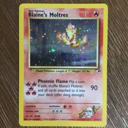 Pokemon TCG Blaine's Moltres Gym Heroes Holo Card 1/132 Unlimited Rare - Image 1