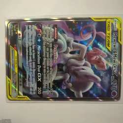 Mewtwo and Mew GX SM191 Tag Team Black Star Promo Pokemon Card Rare - Image 4