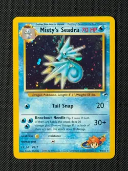 Misty's Seadra 9/132 Prerelease Pokemon Card WOTC Promo Holo NM - Image 1