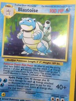 1999 Pokemon TCG Blastoise Holo Card 002/102 Base Set Rare LP - Image 3