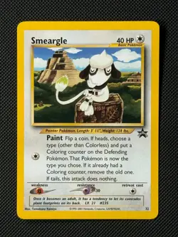 Smeargle 32 Black Star Promo Pokemon League Card WOTC NM - Image 1