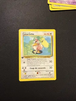 Pokemon Card - Farfetch'd Canarticho FRENCH 1st Edition Base Set 27/102 - Image 1