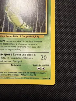 Pokemon Card - Metapod Chrysacier 1st Edition French Base Set 54/102 Common - Image 4
