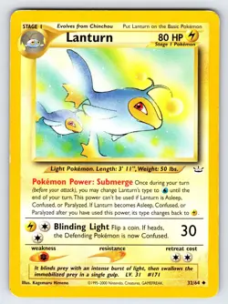 Lanturn 32/64 Neo Revelation Pokemon Card TCG Nintendo Vintage WOTC Uncommon Mp - Image 1