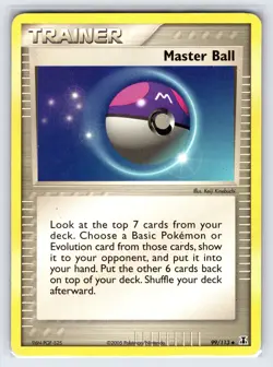 Master Ball 99/113 2005 EX Delta Species Pokemon Card Uncommon Trainer - Lp - Image 1