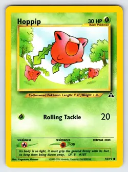Hoppip 55/75 2001 Neo Discovery Pokemon Card Nintendo Vintage WOTC Common - Vlp - Image 1