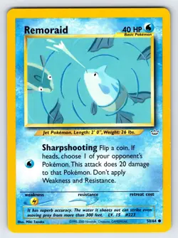 Remoraid 50/64 Neo Revelation Pokemon Card Nintendo Vintage WOTC Common - Nm/Vlp - Image 1