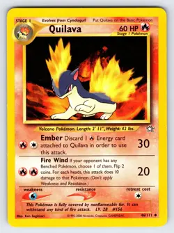 Quilava 46/111 2000 Neo Genesis Pokemon Card TCG Vintage WOTC Uncommon - Nm/Vlp - Image 1