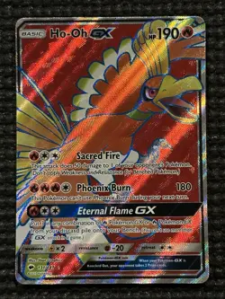 Ho-Oh GX 131/147 SM Burning Shadows 2017 Pokemon TCG Card Full Art Holo Rare - Image 1
