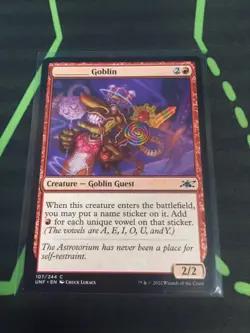 MTG Magic The Gathering Sticker Goblin UNF Red Commander - Image 1