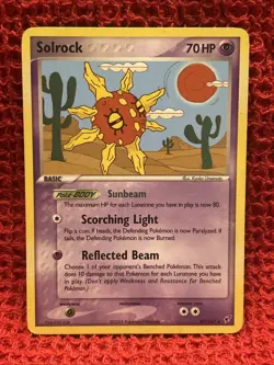 Pokemon TCG Solrock EX Deoxys 47/107 Regular Uncommon - 2005 LP - Image 1
