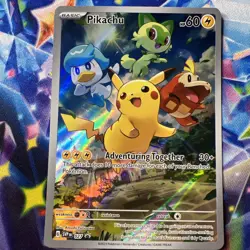 Pokemon Pikachu Black Star Promo 027 Paldea Evolved ETB Elite Trainer Box Promo - Image 1