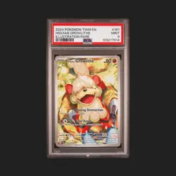 Pokemon TCG Hisuian Growlithe Twilight Masquerade Full Art Holo 181/167 PSA 9 - Image 1