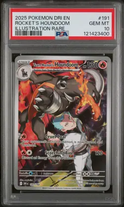 2025 Pokemon Dri EN-Destined Rivals Rocket's Houndoom #191 IR PSA 10 - Image 1