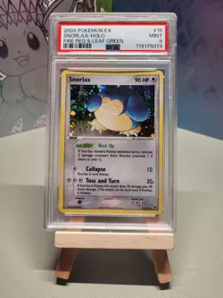 Pokemon EX Fire Red Leaf Green Snorlax Holo 15/112 PSA 9 MINT Graded - Image 1