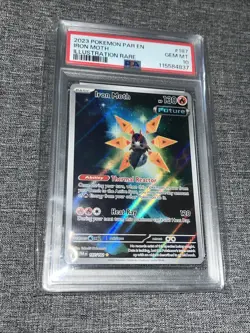 Pokemon TCG Iron Moth Holo Card Paradox Rift Illustration 187/182 PSA 10 Gem MT - Image 1