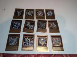 Yugioh Custom Gold Foil Card Blue Eyes White Dragon Lot For Art Purposes - Image 1