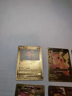 Pokemon Custom Gold Foil Card Pikachu Lot For Art Purposes - Image 2