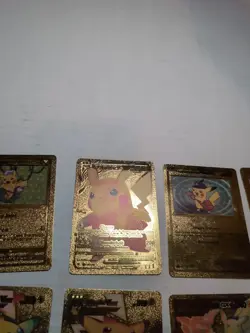 Pokemon Custom Gold Foil Card Pikachu Lot For Art Purposes - Image 3