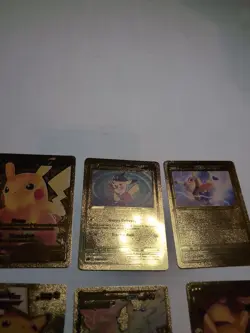 Pokemon Custom Gold Foil Card Pikachu Lot For Art Purposes - Image 4