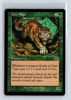 CAVE TIGER - MTG Magic the Gathering Card - Urza's Saga - Common - Image 1