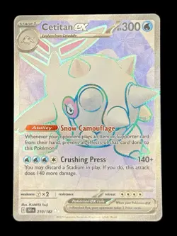 Pokemon TCG Cetitan EX Full Art Ultra Rare Holo Card 210/182 Destined Rivals - Image 1