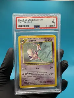 Espeon Pokemon TCG Neo Discovery Holo Rare Card 1/75 PSA 7 - Image 1