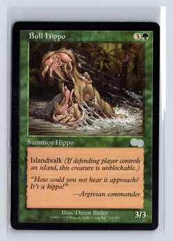 BULL HIPPO - MTG Magic the Gathering Card - Urza's Saga - Uncommon - Image 1