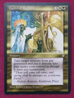 Magic The Gathering ICE AGE HYMN OF REBIRTH green/white card MTG - Image 1