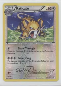 Raticate Reverse Foil Pokemon Black & White Boundaries Crossed #105 READ - Image 1